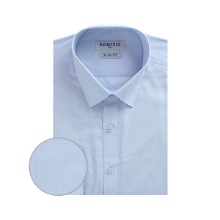 MS56 블루 슬림핏 긴팔 무지셔츠