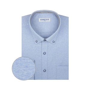 S1023 버튼다운카라/블루 일반핏 긴팔셔츠